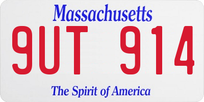 MA license plate 9UT914