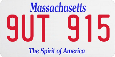 MA license plate 9UT915