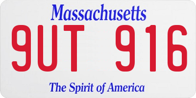 MA license plate 9UT916