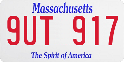 MA license plate 9UT917