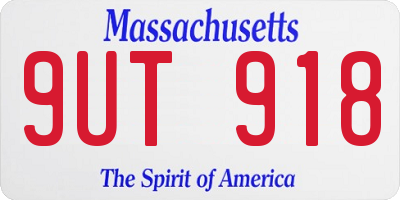 MA license plate 9UT918
