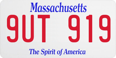 MA license plate 9UT919