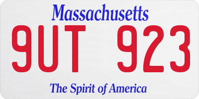 MA license plate 9UT923