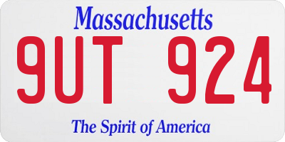MA license plate 9UT924