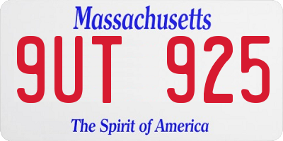 MA license plate 9UT925