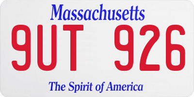 MA license plate 9UT926
