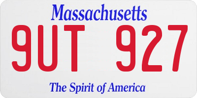 MA license plate 9UT927