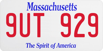 MA license plate 9UT929