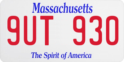 MA license plate 9UT930