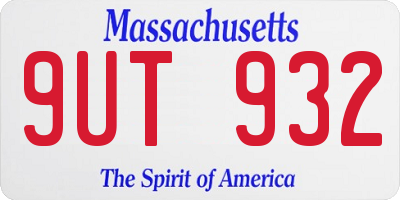 MA license plate 9UT932