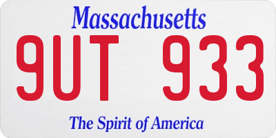 MA license plate 9UT933