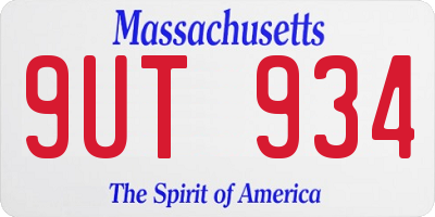 MA license plate 9UT934
