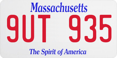 MA license plate 9UT935