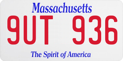 MA license plate 9UT936