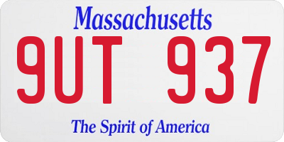 MA license plate 9UT937