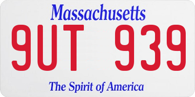 MA license plate 9UT939