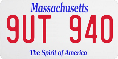 MA license plate 9UT940