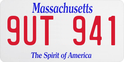 MA license plate 9UT941