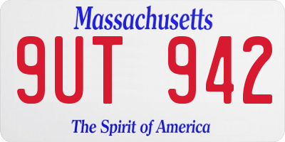MA license plate 9UT942