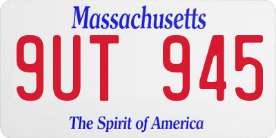 MA license plate 9UT945