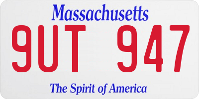 MA license plate 9UT947