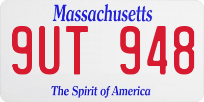 MA license plate 9UT948