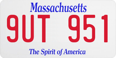 MA license plate 9UT951