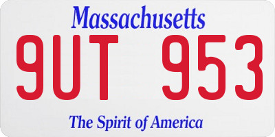 MA license plate 9UT953
