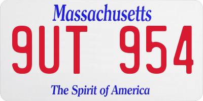 MA license plate 9UT954