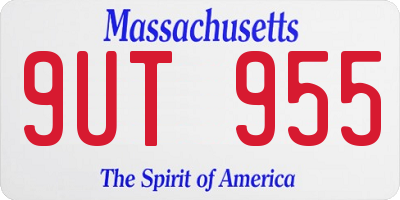 MA license plate 9UT955