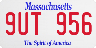 MA license plate 9UT956