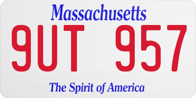 MA license plate 9UT957