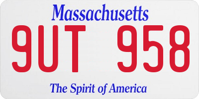 MA license plate 9UT958