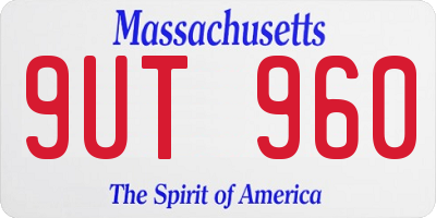 MA license plate 9UT960