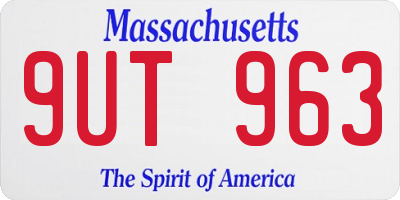 MA license plate 9UT963