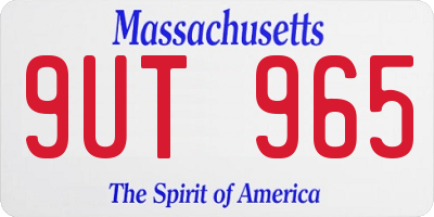 MA license plate 9UT965