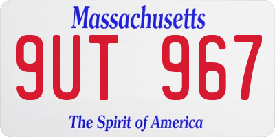 MA license plate 9UT967