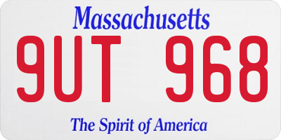 MA license plate 9UT968