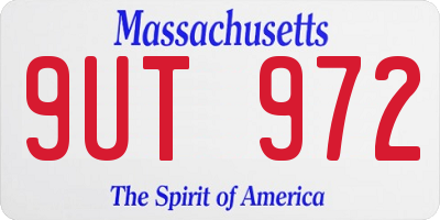 MA license plate 9UT972