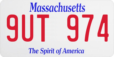 MA license plate 9UT974