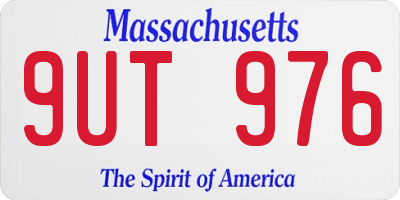 MA license plate 9UT976