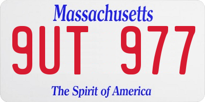 MA license plate 9UT977