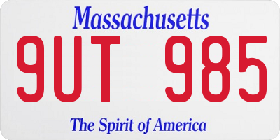 MA license plate 9UT985