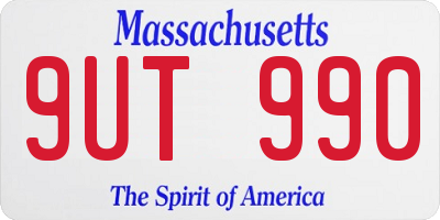 MA license plate 9UT990