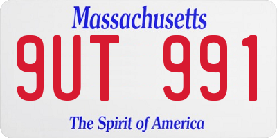 MA license plate 9UT991