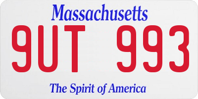 MA license plate 9UT993
