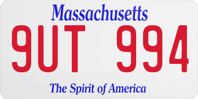 MA license plate 9UT994