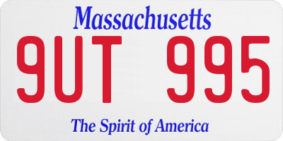 MA license plate 9UT995