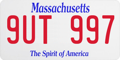 MA license plate 9UT997