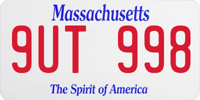 MA license plate 9UT998